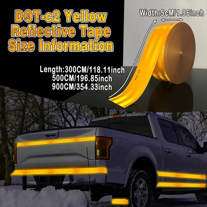 Bande réfléchissante jaune pour camion moto remorque vélo sécurité visibilité nocturne protection conduite nuit sécurité routière