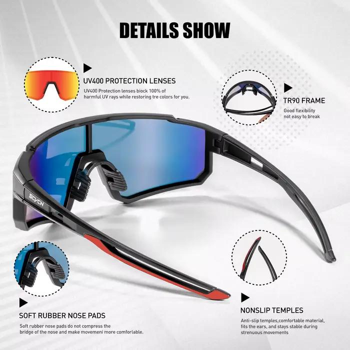 Lunettes de sport UV400 pour cyclisme VTT route hommes femmes montagne conduite vélo