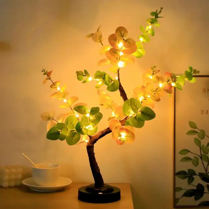 Lampe LED en Forme d'Arbre Bonsaï avec Branches Réglables, Éclairage d'Été pour la Maison, la oral e