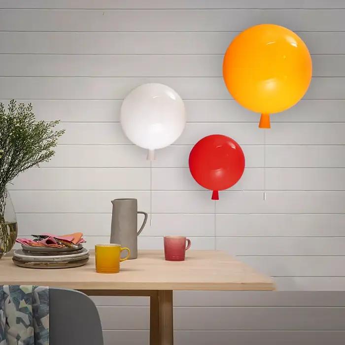Applique murale ballon coloré nordique, interrupteur côtelé, lampe de chevet de chambre à coucher, a