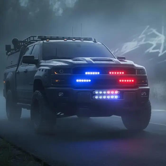 Kit de feux de signalisation d'urgence 6 LED 4 en 1 12V pour véhicules de secours, camions et voitures