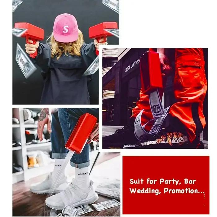 Tir d'Argent Pistolet Jouet Drôle Jeu de Fête Billet de Banque Pistolet Papier Argent Mariage Anniversaire Décoration Tireur Lancer Jouets Enfants Occasions Spéciales