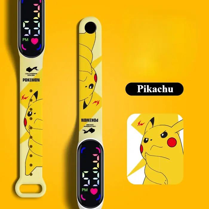 Montre électronique à LED avec bracelet, nouvelle montre numérique mignonne à l'effigie de Pikachu G