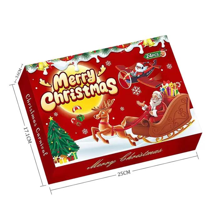 Calendrier de l'Avent de Noël présente un cadeau de chasse au trésor, décorations de boîte, cadeaux