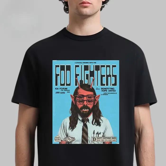 T-Shirt en coton avec dessin graphique de la bande Foo Fighters, Art rétro, Streetwear d'été pour hommes et femmes