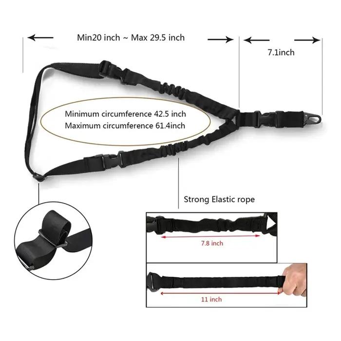 Tactique Pistolet Sling Militaire Tir Réglable 3 Point Bungee Airsoft Fusil Cerclage Ceinture Chasse Randonnée Accessoires
