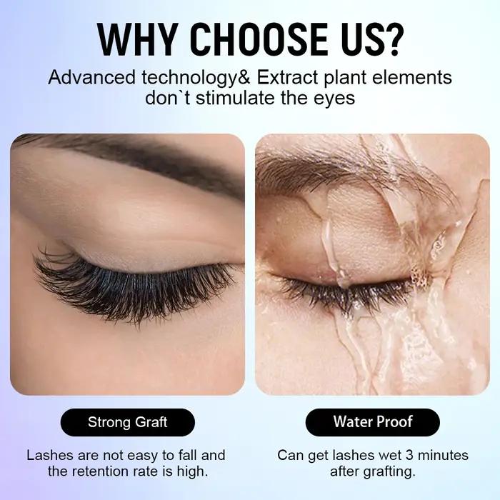 Colle pour extensions de cils Gollee 0,5s à séchage rapide 5ml, colle pour cils, tenue 6-8 semaines,