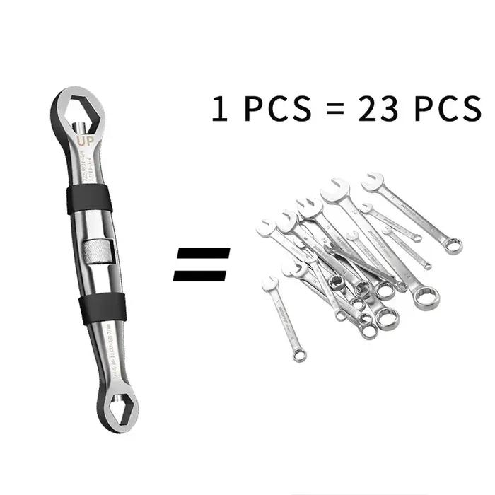 Jeu de clés universelles 23 en 1, cliquets réglables, 7-19mm, CR-V clés, multi-outils manuels flexib