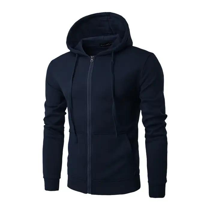 Veste à capuche à manches longues PVD pour hommes, fermeture à glissière, sweat-shirt Slim Fit, vête