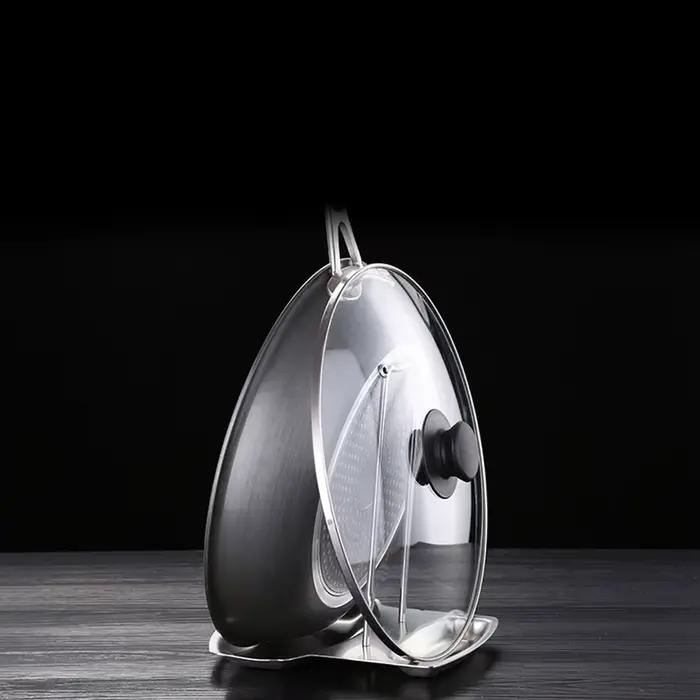 Support de couvercle de casserole en acier inoxydable, étagère de couvercle de casserole détachable,