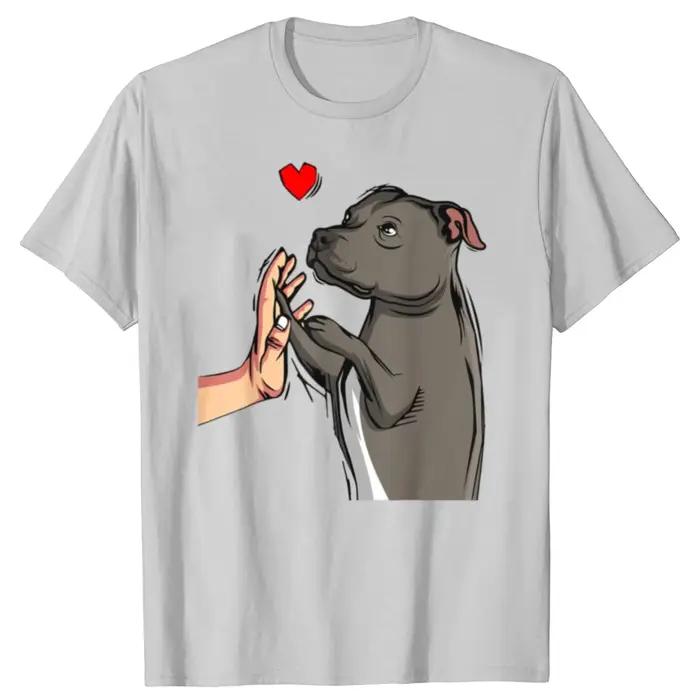 Drôle Staffordshire Bull Terrier amour chien maman graphique T-shirts hommes mode t-shirt décontracté 100% coton ample