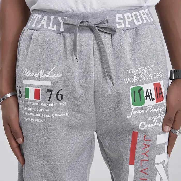 Pantalon Capri pour hommes, short de sport, short de survêtement avec cordon de serrage imprimé lett