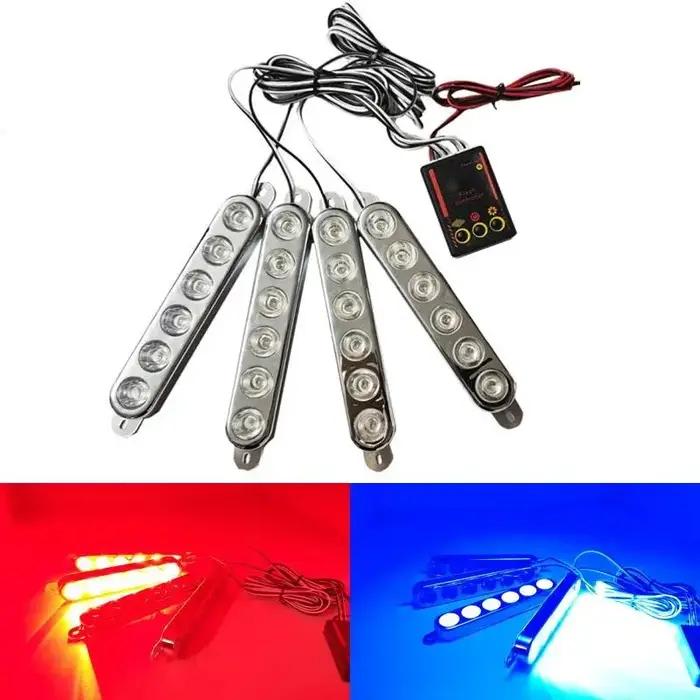 Kit de feux de signalisation d'urgence 6 LED 4 en 1 12V pour véhicules de secours, camions et voitures
