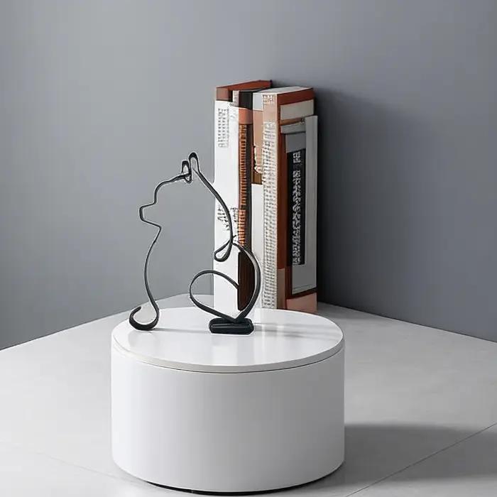 Sculpture d'art de chien en métal, décoration murale abstraite, art minimaliste pour bureau ou maison, figurine en fer, mignon Mi, occasion spéciale