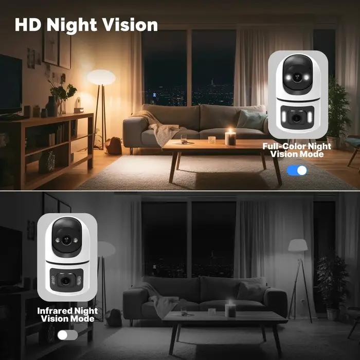 Caméra surveillance WiFi YOOSEE 8MP double objectif - PTZ zoom 10x audio bidirectionnel - Sécurité maison