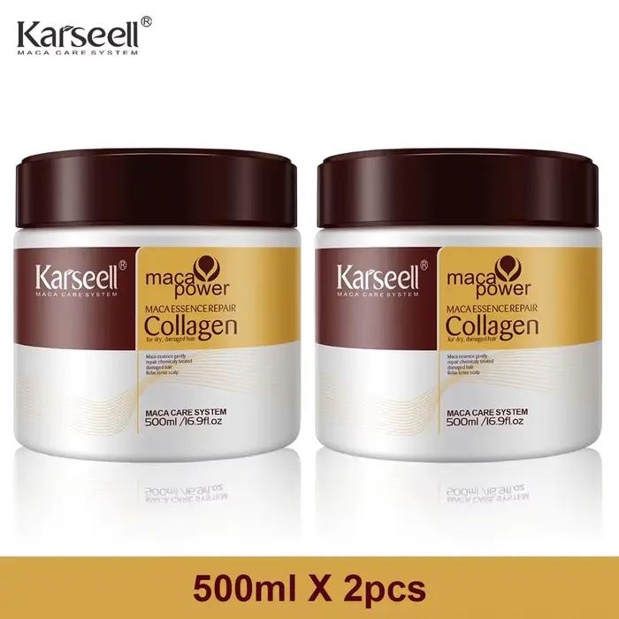 Karseell 2 pièces traitement capillaire au collagène réparation profonde conditionnement huile d'argan masque
