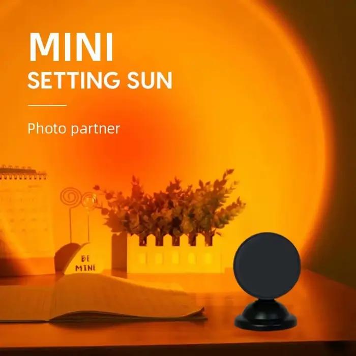 Mini lampe de coucher de soleil USB, projecteur Led, veilleuse, interrupteur 16 couleurs, atmosphère