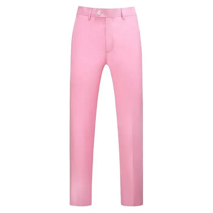 Hommes robe pantalon couleur unie coupe ajustée affaires décontracté bureau mariage formel