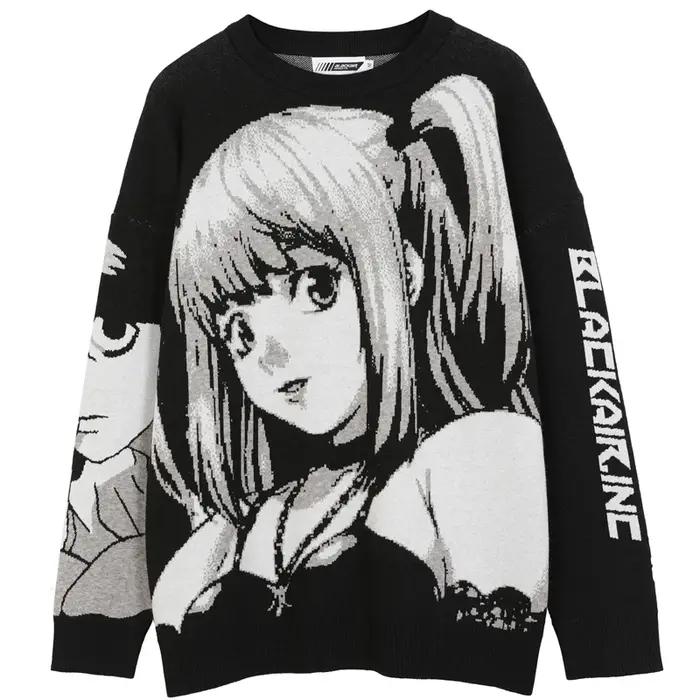 FGKKS hommes Hip Hop Streetwear Harajuku pull Vintage Style japonais Anime fille tricoté 2022 coton