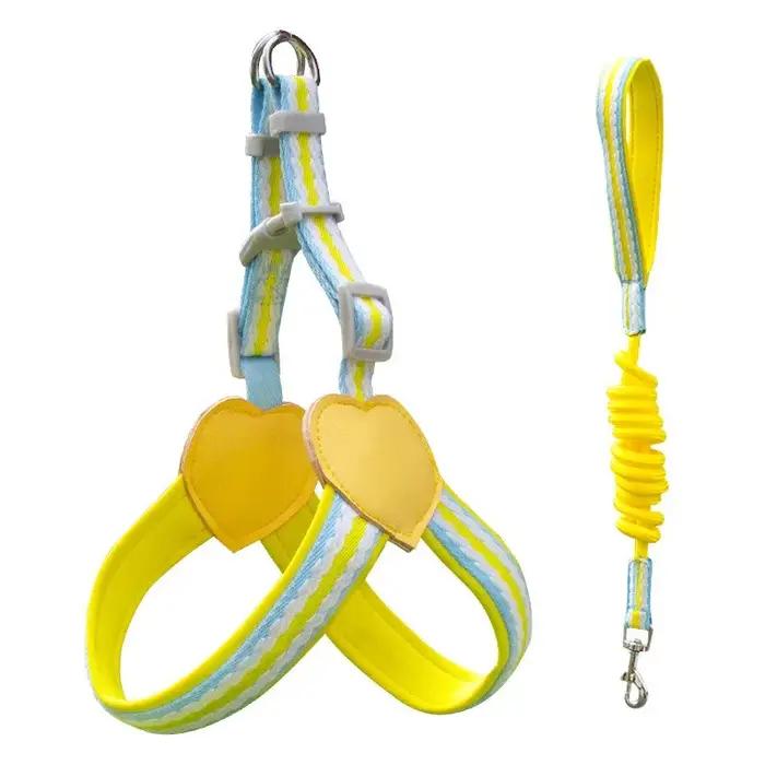 Harnais anti-traction en Y pour chien avec laisse, pour petits chiens, sangles de poitrine anti-tors