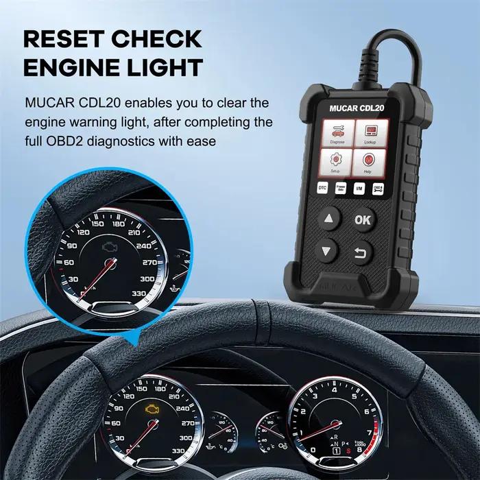 MUCAR-Lecteur de Code Automobile CDL20 OBD2, Scanner pour Vérifier la Lumière du Moteur, Capteur de
