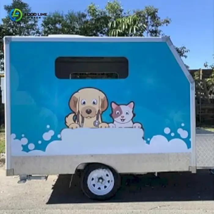 Remorque pour animaux de compagnie personnalisée acier inoxydable toilettage mobile pour chiens haute qualité occassions spéciales sanitaires équipements inclus