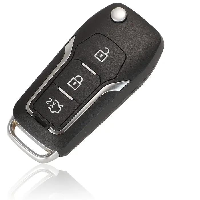 Bilchave modifié 3 boutons rabat télécommande coque de clé de voiture pour Ford Focus 2 3 mondeo Fie