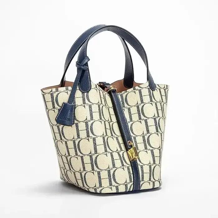 CH – sac à bandoulière de grande capacité pour femmes, marque de luxe, Texture Jacquard en PVC, four