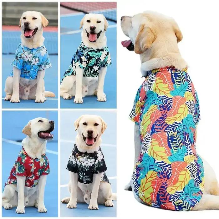 Chemise hawaïenne d'ananas de plage pour chien de petite et moyenne taille