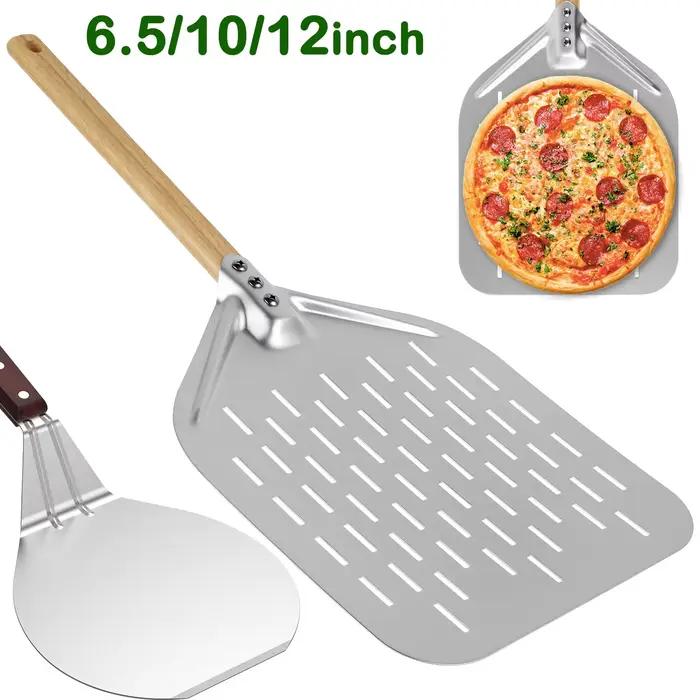 Pelle à Pizza Antiadhésive en Métal avec Manche en Bois Pour Faire Maison Occasions Spéciales Cuisine Professionnelle