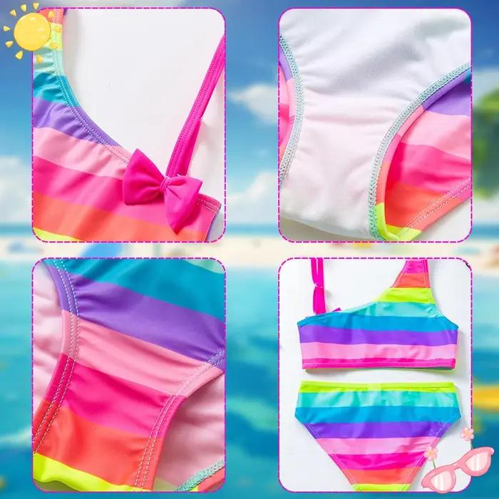 Zootopia – maillot de bain pour filles, vêtements de plage d'été, avec nœud, costumes tankini 2 pièc