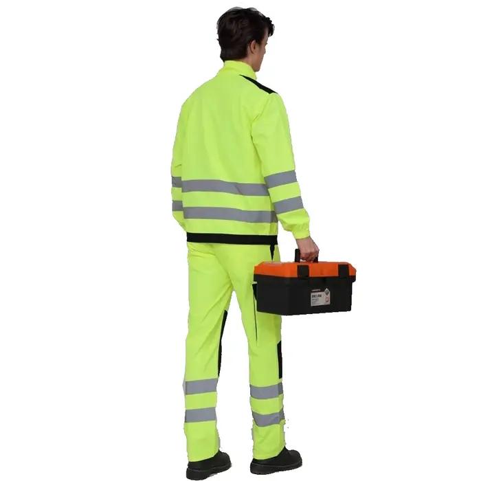 Pantalon de travail fin pour homme, jaune fluorescent, respirant, pantalon de protection pour la rép