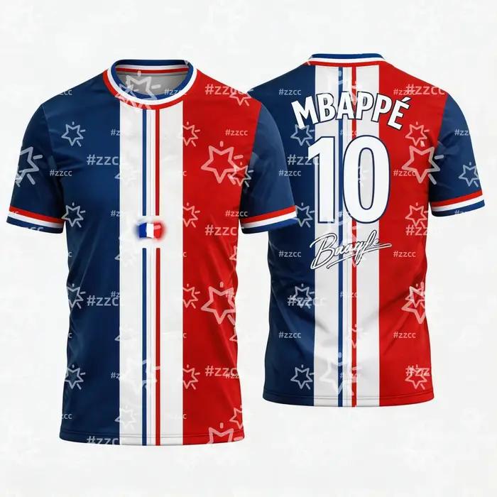 Maillot de football de l'équipe de France Mbappé 2026 – Tenue de match et d'entraînement – T-shirt s
