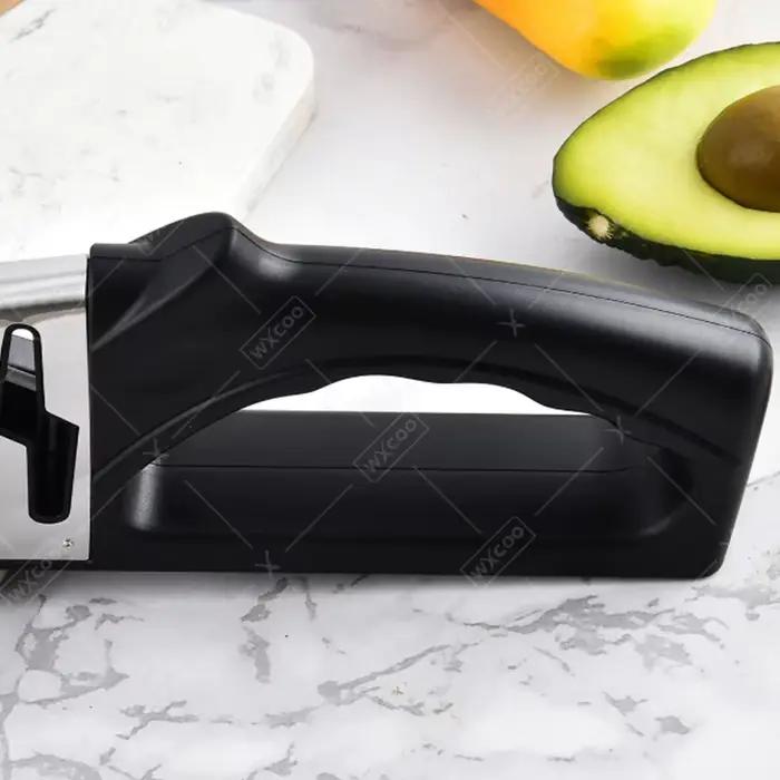 Aiguiseur de couteaux à 4 segments en carbure de tungstène pour une affûtage rapide et précise de couteaux et ciseaux pour cuisine professionnelles et amateurs