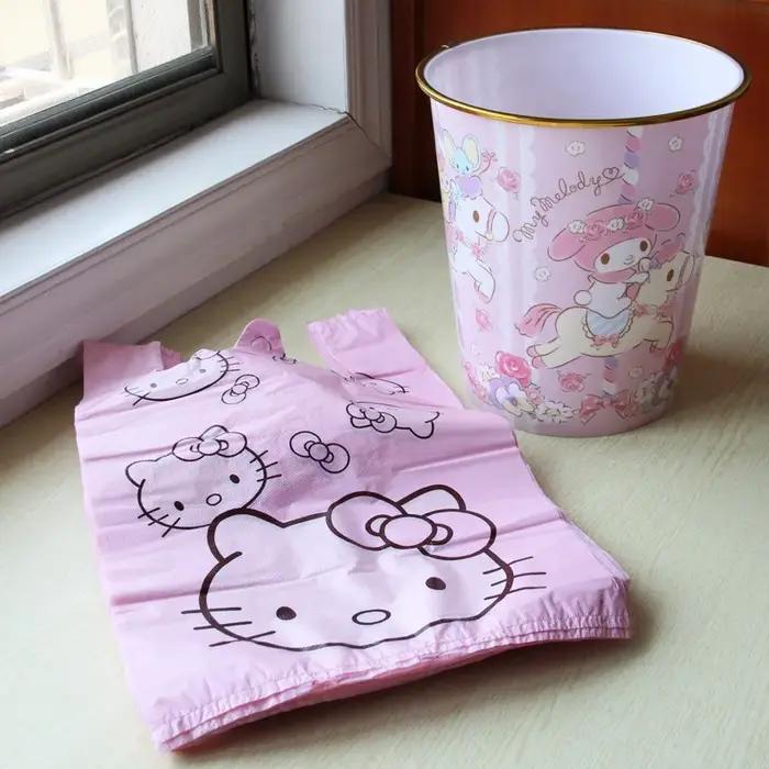 Sac de gilet sac en plastique sac fourre-tout rose sac de rangement sac poubelle ménage mignon dessi