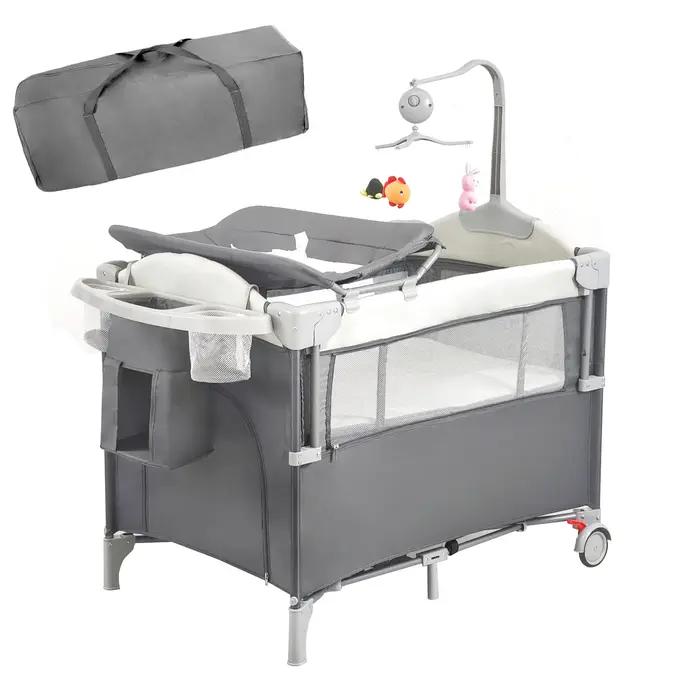 Parc Pack 'n Play avec table à langer et boîte à musique pour bébé et jeune enfant, pour les moments de jeu, sommeil et développement, idéal pour la maison et les déplacements