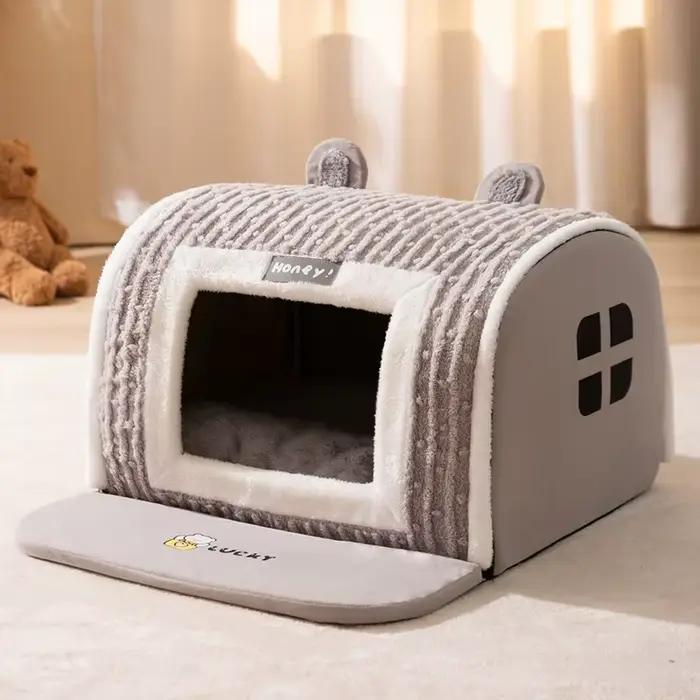 Nichoir d'intérieur doux et confortable pour chien, lit de couchage pour animaux de compagnie avec t