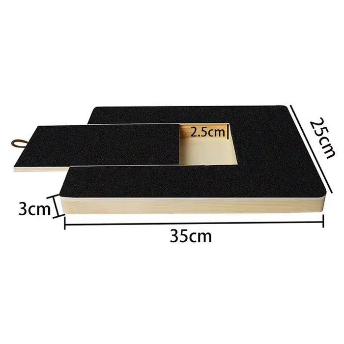 Grattoir en bois pour chiens avec boîte à friandises intégrée coupe-ongles jouet à gratter plateau de ponçage papier de verre occasionnels toilettage et jeu pour chiens