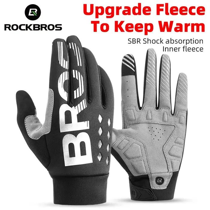 ROCKBROS gants de vélo unisexe écran tactile coupe-vent doigt complet Ski Camping en plein air randonnée moto