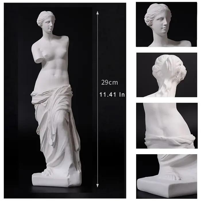 Statue de Vénus à bras cassé en résine blanche ou gris clair pour décorations de maison et cadeaux d'anniversaire ou de mariage