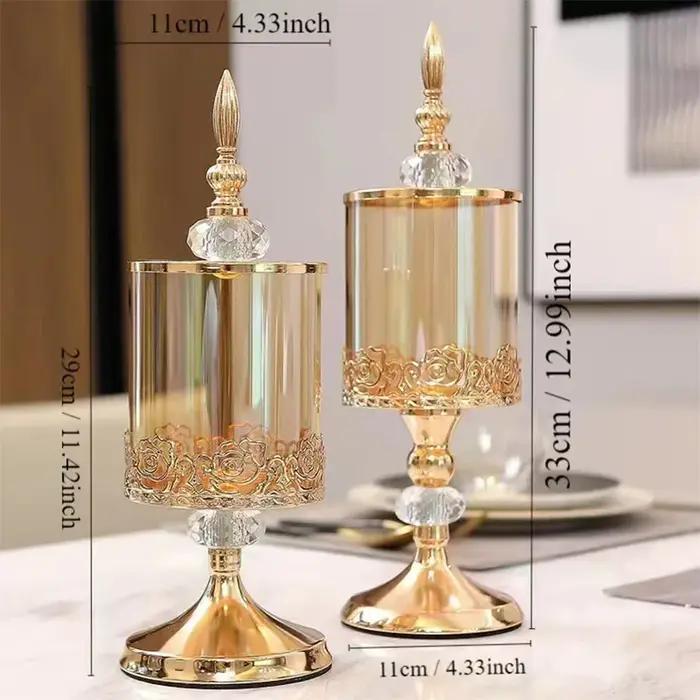 Pot de rangement en verre cristal de luxe léger avec couvercle