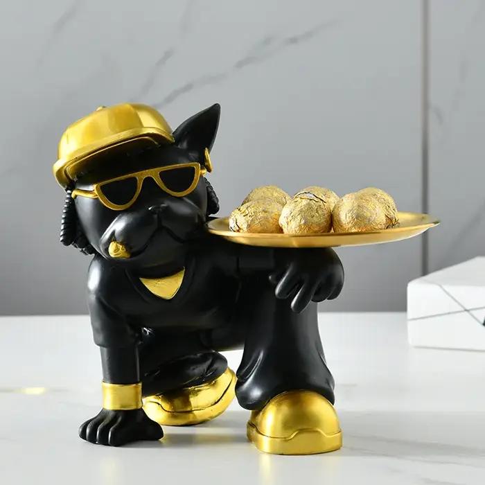YuryFvna-Figurine Bouledogue Français Moderne avec Capuchon pour les Amoureux des Chiens