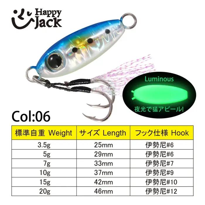 Mod yJack-Micro gabarit en métal moulé à chute lente pour la pêche au rivage, cuillère de jigging, e