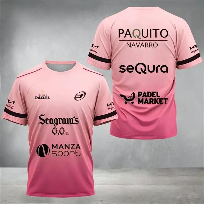 Maillot de padel professionnel pour homme à manches courtes, respirant, séchage rapide, pour entraînement et match, uniforme d'équipe imprimé