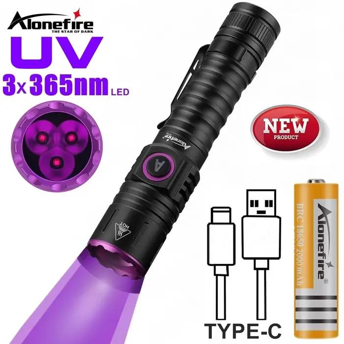 Lampe de poche USB à lumière noire haute puissance, 15W UV 365nm, marqueur d'encre Invisible, chat,