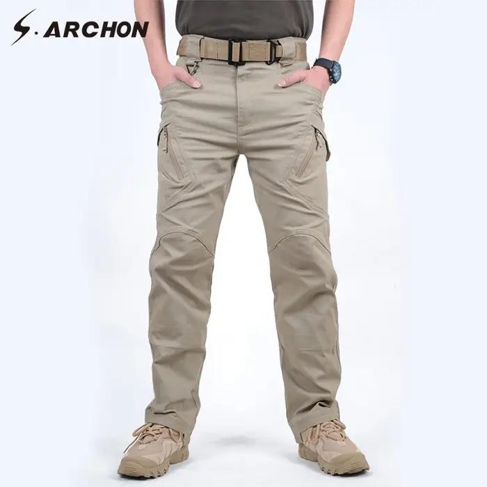 Pantalon cargo militaire tactique 97% coton stretch - Multi-poches pour chasse combat SWAT armée