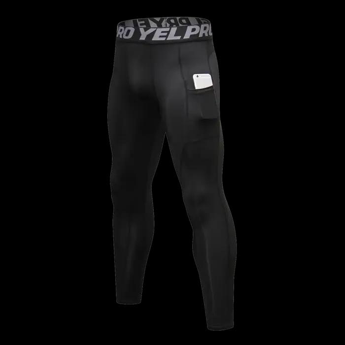 Collants de Compression hommes PRO Fitness course pantalons serrés Leggings de sport avec poche pour téléphone