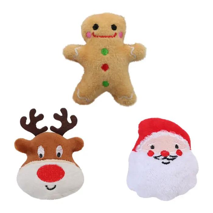 Jouets de Noël pour chats et chiens en peluche, bonhomme en pain d'épice, père Noël, jeu interactif, fournissons le bonheur des animaux domestiques pour Noël et autres occasions festives