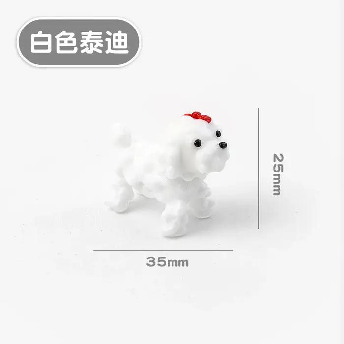 Figurines de chien en verre soufflé faites à la main, figurines de chien artistiques en verre, objet