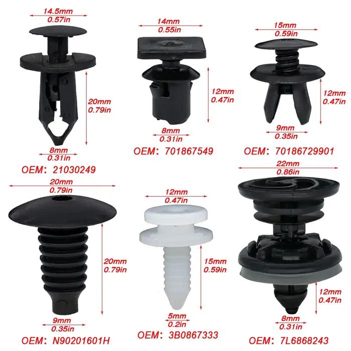 Clips de panneaux de garniture de porte de voiture, rivet à goupille de poussée, retenue de tapis de